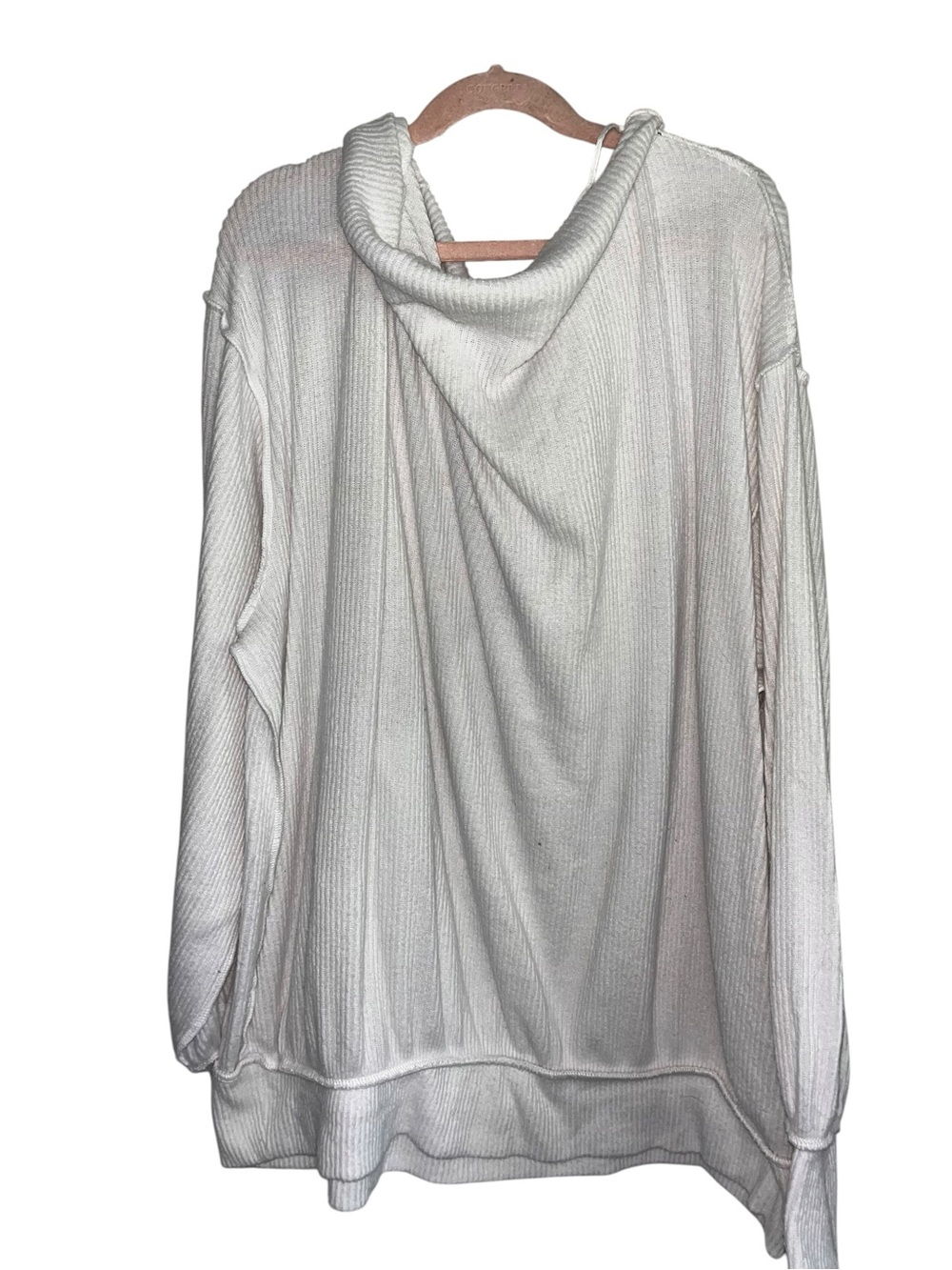 We The Free Women’s M White Oversized Off Shoulder Exposed Seam Pullover